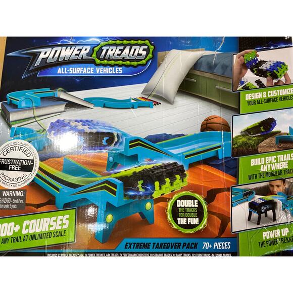 Power Treads All terrain Glow In The Dark 70 Piece Courses Tracks New Damaged Bx - Picture 9 of 10